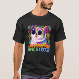 T-shirt Magnifique Depuis 1972 Funny Amoureux des chats 50