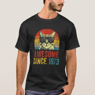 T-shirt Magnifique depuis 1973 50H Anniversaire Chat