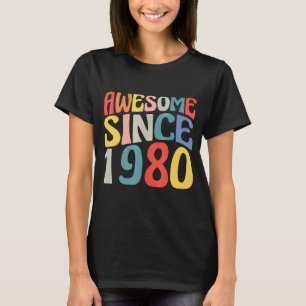 T-shirt Magnifique depuis 1980 Style Vintage Né en 1980 Bi