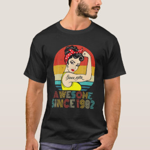 T-shirt Magnifique Depuis 1982 Retro Vintage Femmes 40 ans