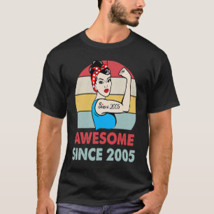 T-shirt Magnifique Depuis 2005 18 Ans 18ème Anniversaire