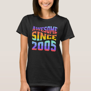 T-shirt Magnifique depuis 2005 Retro Rainbow 17 ans 17e
