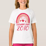 T-shirt Magnifique depuis 2010 Rainbow 12th Birthday Gift<br><div class="desc">Un design d'anniversaire léopard arc-en-ciel mignon qui dit Awesome Depuis 2010,  Un joli cadeau de 12ème anniversaire pour filles et garçons votre fille,  petite-fille,  soeur,  frère,  nièce,  cousin,  à l'âge de 12 ans qui est né en 2010.</div>