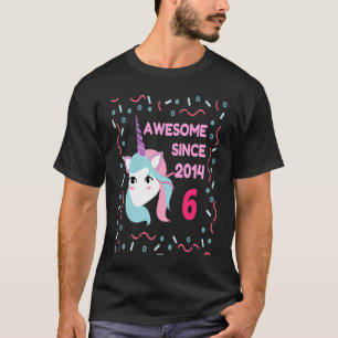 T-shirt Magnifique Depuis 2014 Pink Unicorn Age 5 Annivers