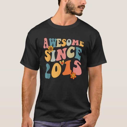 T-shirt Magnifique Depuis 2015 10 Ans Retro Super 10ème (Devant)