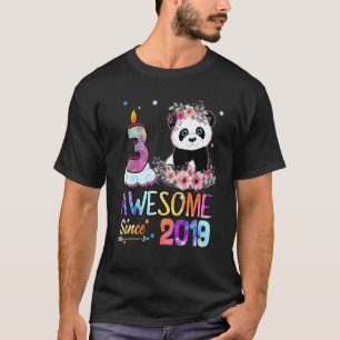 T-shirt Magnifique depuis 2019 3ème anniversaire 3 ans Pan