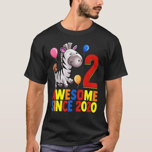 T-shirt Magnifique depuis 2020 2ème anniversaire Zebra col (Devant)