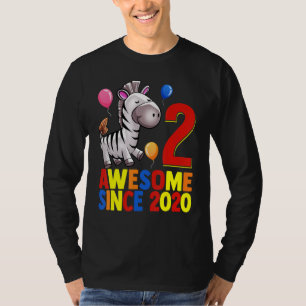 T-shirt Magnifique depuis 2020 2ème anniversaire Zebra col