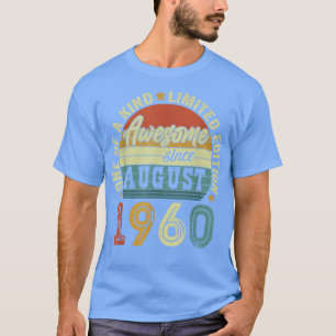 T-shirt Magnifique Depuis Août 1960 62 Ans 62e Anniversair