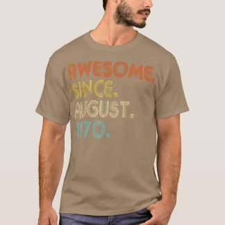 T-shirt Magnifique depuis août 1970 Vintage 52e anniversai