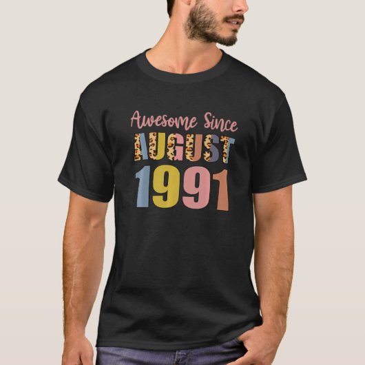 T-shirt Magnifique Depuis Août 1991 31 Ans 31 Ans (Devant)