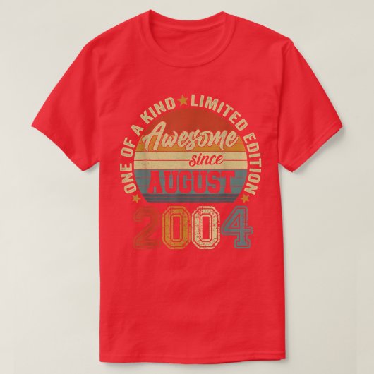 T-shirt Magnifique depuis août 2004 18e anniversaire 18 an (Design devant)