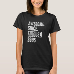 T-shirt Magnifique Depuis Août 2005 17 Ans 17ème Anniversa