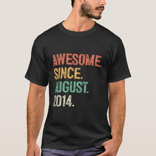 T-shirt Magnifique Depuis Août 2014 9E 9 (Devant)