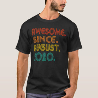 T-shirt Magnifique Depuis Août 2020 Vintage 2020 Naissance