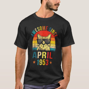 T-shirt Magnifique depuis avril 1953 69e Anniversaire Chat
