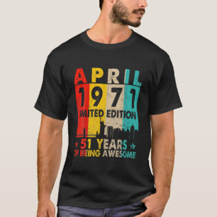 T-shirt Magnifique Depuis Avril 1971 51E Anniversaire Ret