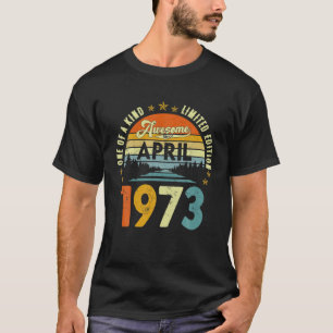 T-shirt Magnifique Depuis Avril 1973 Vintage 49E Anniversa