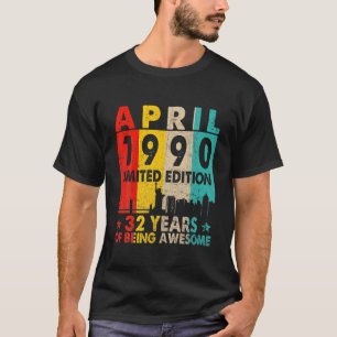 T-shirt Magnifique Depuis Avril 1990 32E Anniversaire Vint