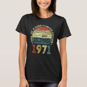 T-shirt Magnifique Depuis Décembre 1971 51 Ans Anniversair