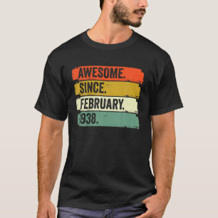 T-shirt Magnifique Depuis Février 1938 84E Anniversaire 84