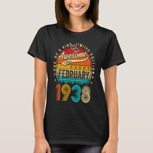 T-shirt Magnifique depuis février 1938 85 Ans 85e Birt (Devant)