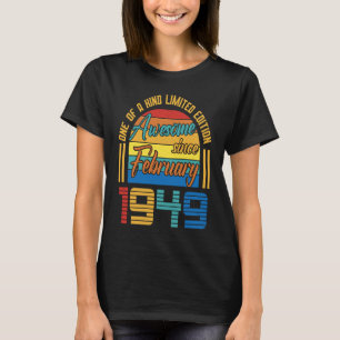 T-shirt Magnifique depuis février 1949 74 Ans 74e Birt