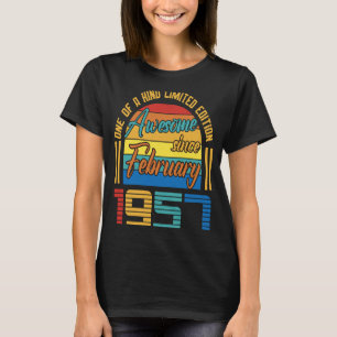 T-shirt Magnifique depuis février 1957 66 Ans 66e Birt