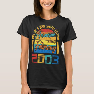 T-shirt Magnifique Depuis Février 2003 20 Ans 20e Birt