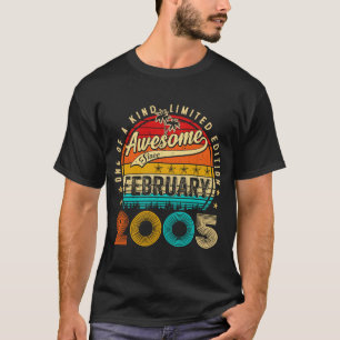 T-shirt Magnifique Depuis Février 2005 18 Ans 18ème Birt