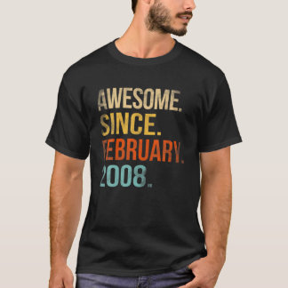 T-shirt Magnifique Depuis Février 2008 14E Anniversaire 14