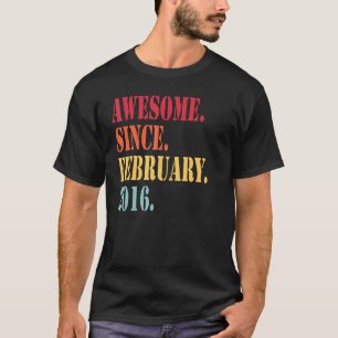 T-shirt Magnifique Depuis Février 2016 Pour 6 Ans 6th Bi