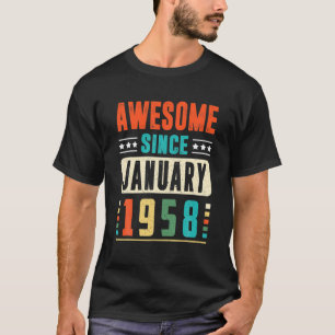 T-shirt Magnifique Depuis Janvier 1958 63 Ans 63 Ans Birth