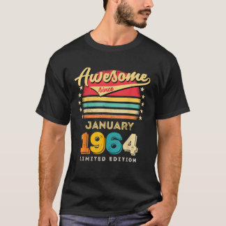 T-shirt Magnifique Depuis Janvier 1964 Anniversaire