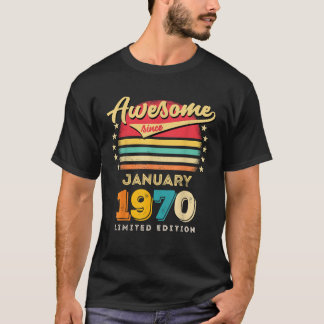 T-shirt Magnifique Depuis Janvier 1970 Anniversaire
