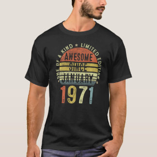 T-shirt Magnifique Depuis Janvier 1971 52 Ans 52e Naissanc