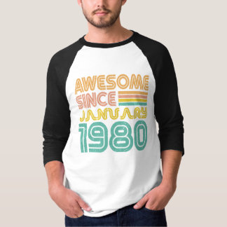 T-shirt Magnifique depuis Janvier 1980, Anniversaire