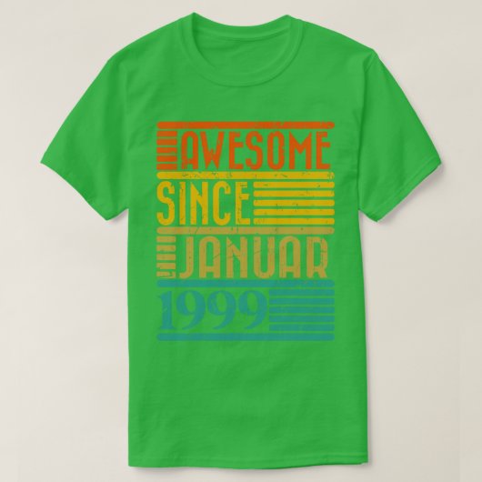 T-shirt Magnifique Depuis Janvier 1999 25 Ans 25e Naissanc (Design devant)