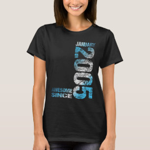 T-shirt Magnifique depuis janvier 2005 18e anniversaire Né