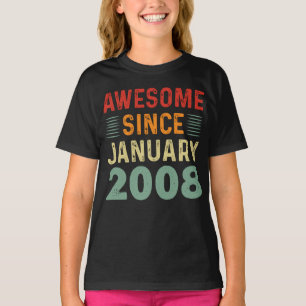T-shirt Magnifique Depuis Janvier 2008 Anniversaire Vintag