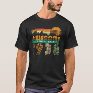 T-shirt Magnifique Depuis Juillet 1938 Anniversaire Pour H