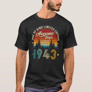 T-shirt Magnifique Depuis Juillet 1943 79ème Anniversaire 