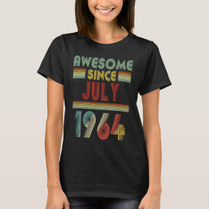 T-shirt Magnifique Depuis JUILLET 1964 Anniversaire 56 Ans