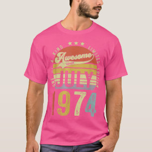 T-shirt Magnifique depuis juillet 1974 Vintage 48ème anniv
