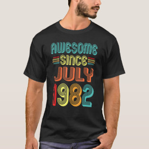 T-shirt Magnifique Depuis Juillet 1982 Vintage 40 Ans 40èm