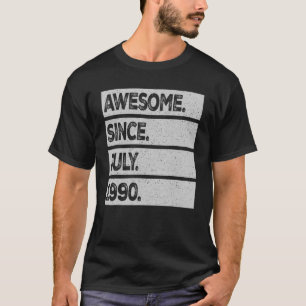 T-shirt Magnifique Depuis Juillet 1990 33 Ans 33ème Annive