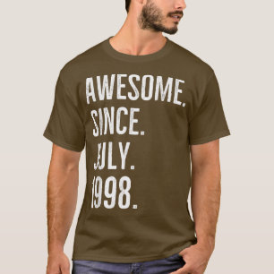 T-shirt Magnifique Depuis Juillet 1998 Âge Anniversaire Id