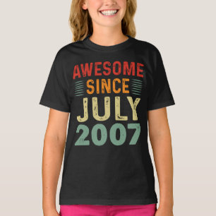T-shirt Magnifique Depuis Juillet 2007 Anniversaire Vintag