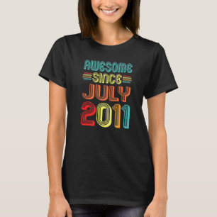 T-shirt Magnifique Depuis Juillet 2011 Vintage 11 Ans 11èm