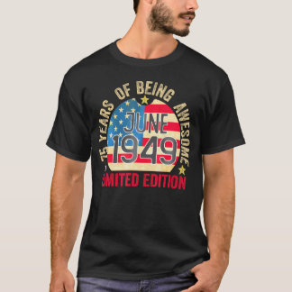 T-shirt Magnifique Depuis Juin 1949 Drapeau Américain De 7